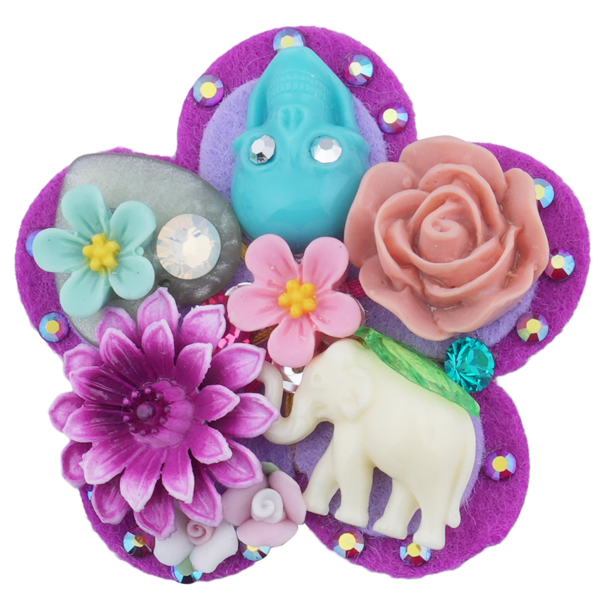 TRINKET HAIR CORSAGE CLIP / PURPLE