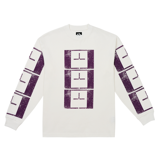 UPSIDE DOWN STAMP T'S LONGSLEEVE / WHITE