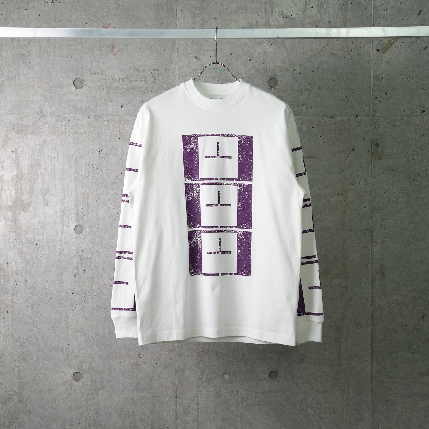 UPSIDE DOWN STAMP T'S LONGSLEEVE / WHITE