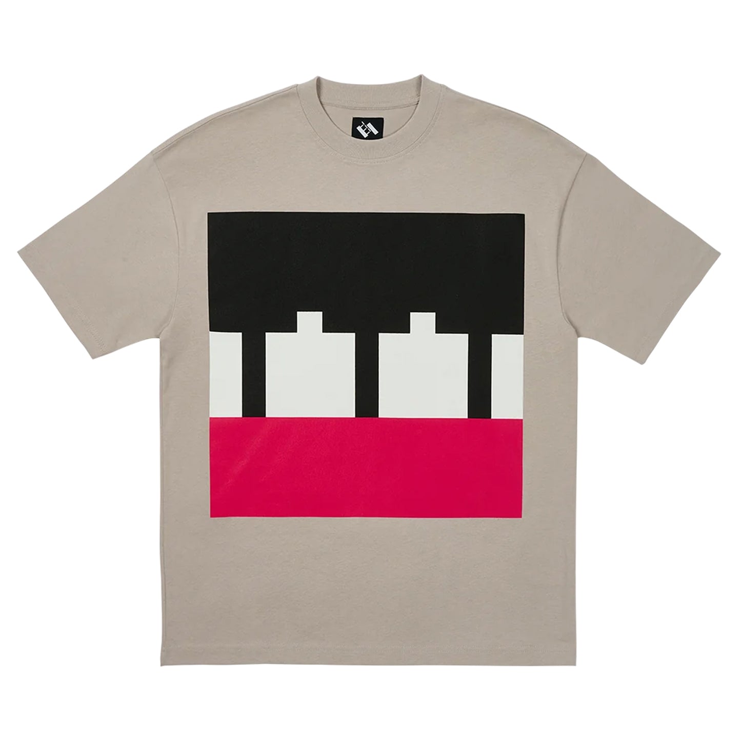 BLOCK T-SHIRT / GREY/WHITE/RED