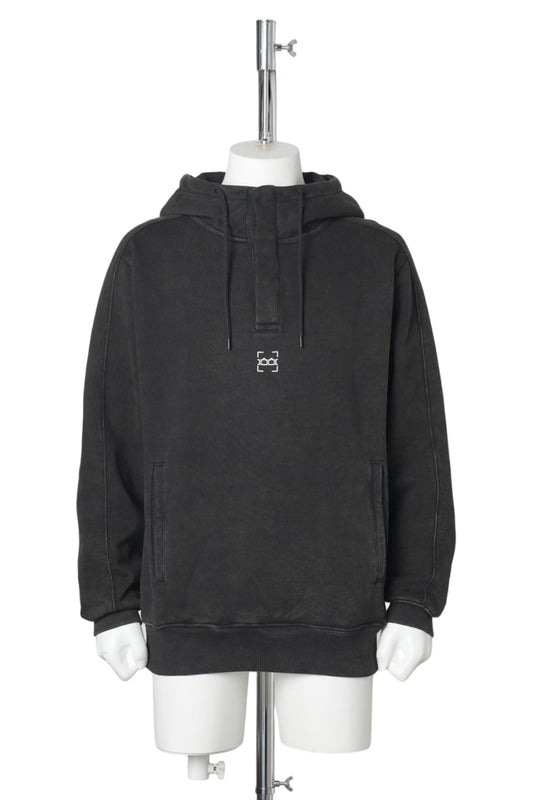 TTT DASH LINE WASHED HOODIE / WASHED BLACK