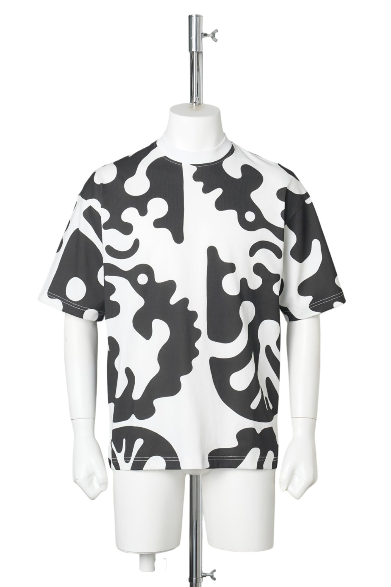 TTT CLOGGED BEAR ALL OVER PRINT T-SHIRT / BLACK/WHITE