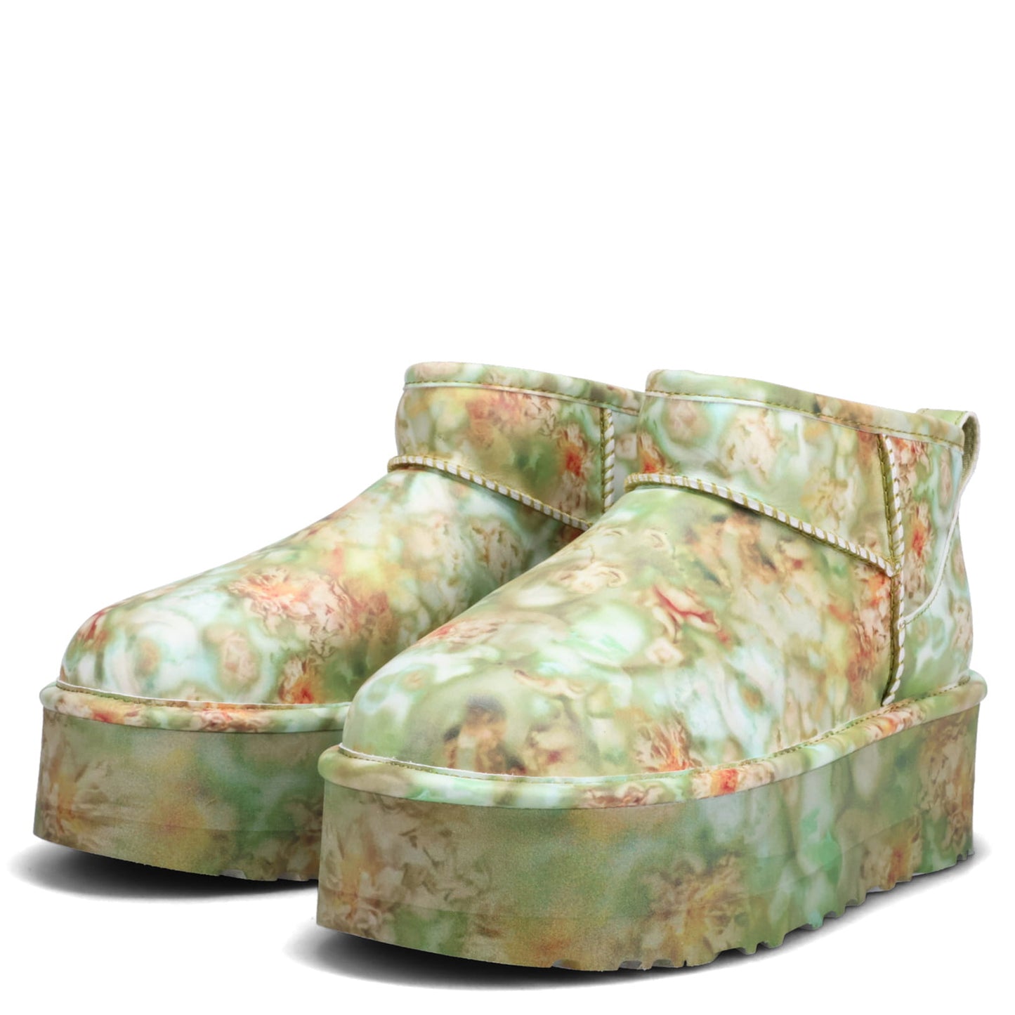 U UGG CS ULTRA MINI PLATFORM / GREEN FLORAL