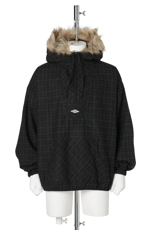 FLANNEL FUR ANORAK / BRW0003:DARK BROWN