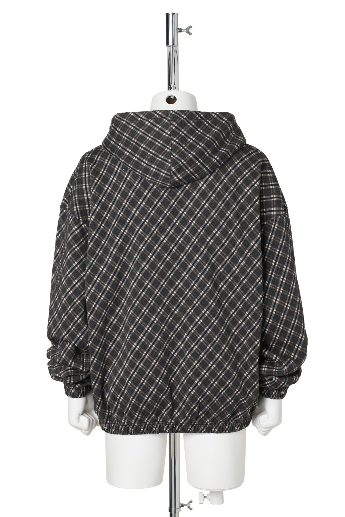 PLAID MASKED HOODIE / BRW0001:BROWN