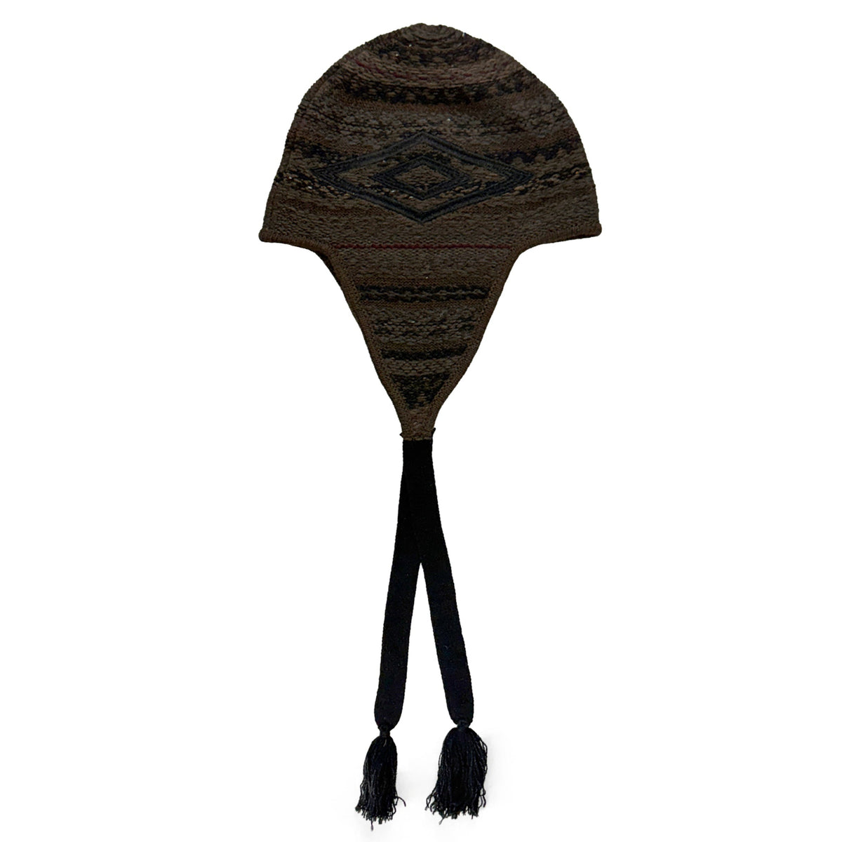 FAIR ISLE BEANIE / BLK0040:BLACK BROWN