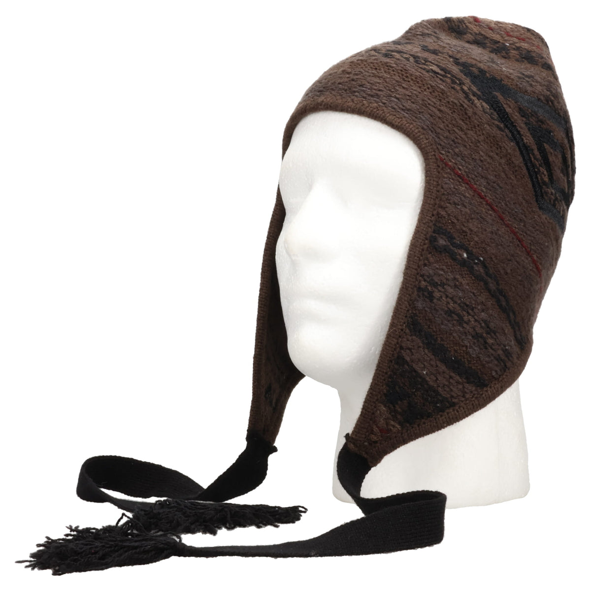 FAIR ISLE BEANIE / BLK0040:BLACK BROWN