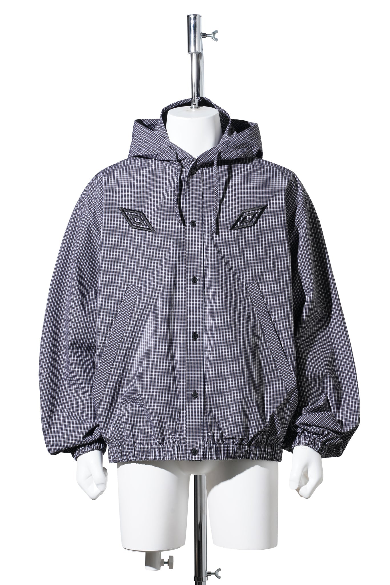 GINGHAM MASKED SHIRT / BRW0038:COFFEE BROWN WHITE BLACK