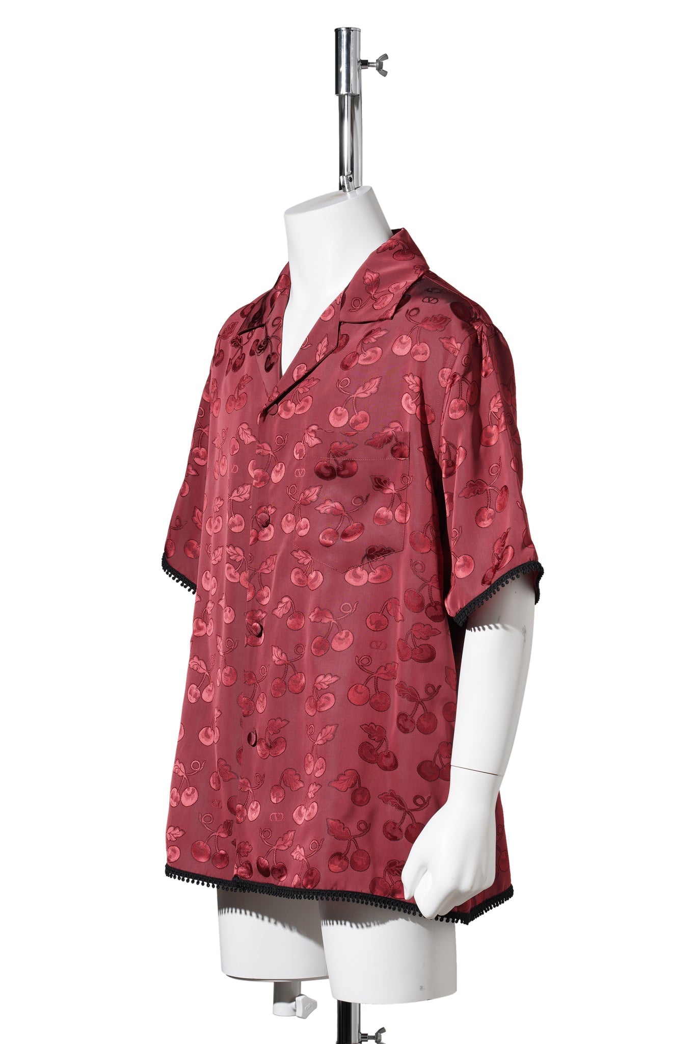 CAMICIA MANICHE CORTE | CHERRYFIC | SATIN CHERRYFIC / C4X:MAGENTA SCURO/MAGENTA/NERO