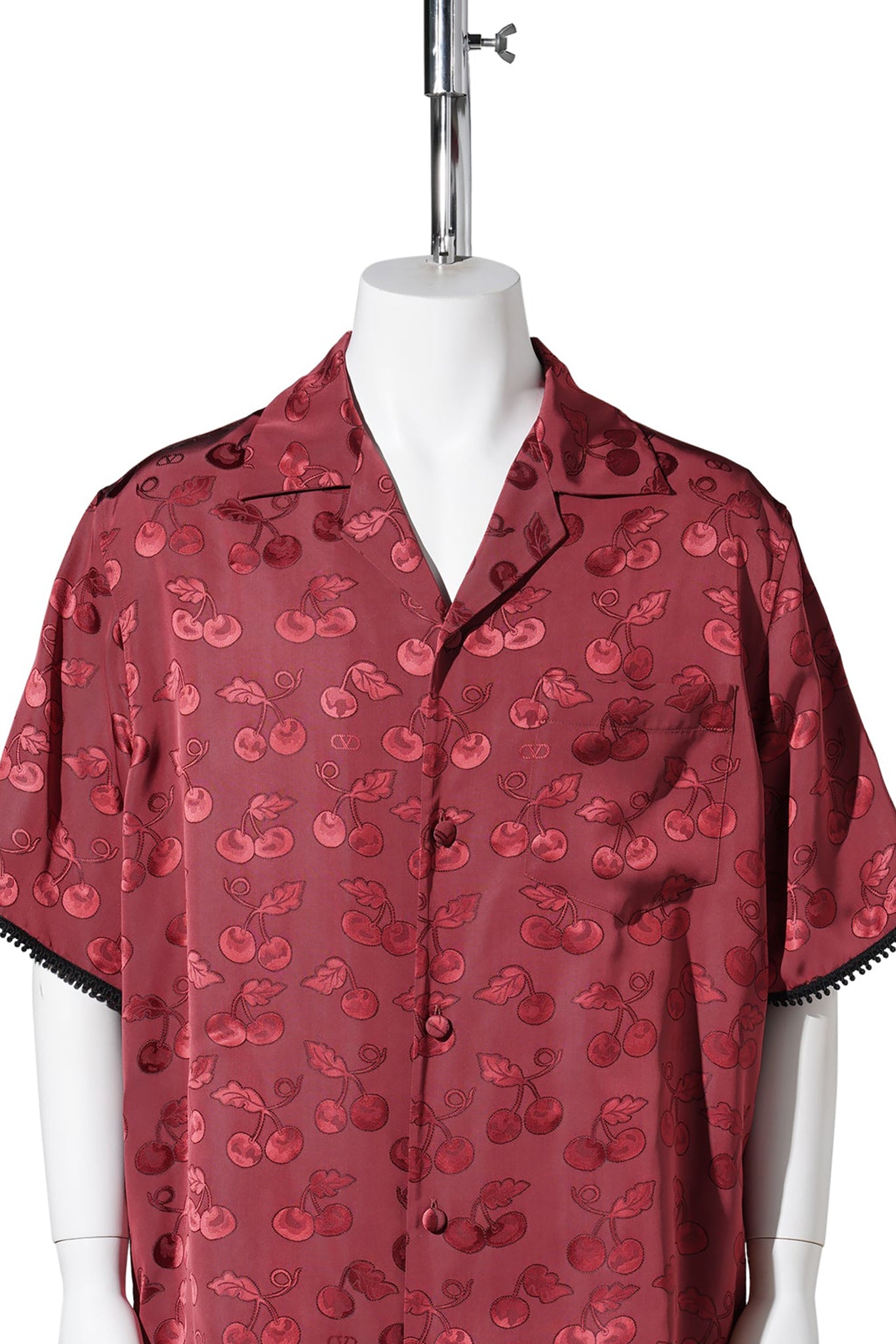 CAMICIA MANICHE CORTE | CHERRYFIC | SATIN CHERRYFIC / C4X:MAGENTA SCURO/MAGENTA/NERO