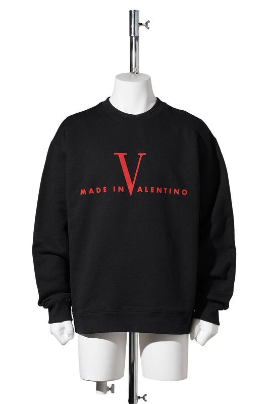 JERSEY FELPA,REG,PR. MADE IN VALENTINO | VALENTINO | COTTON SWEATSHIRT / 0NR:NERO/ROSSO