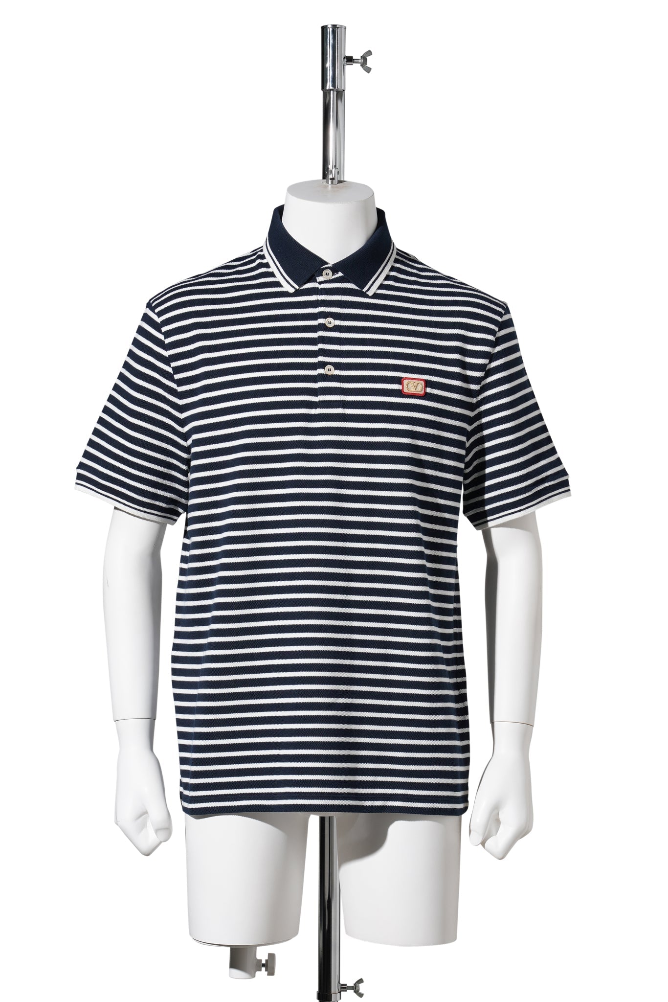POLO JERSEY RIGATA,REG | VLOGO SIGNATURE | COTTON PIQUET / 108:BIANCO/BLU