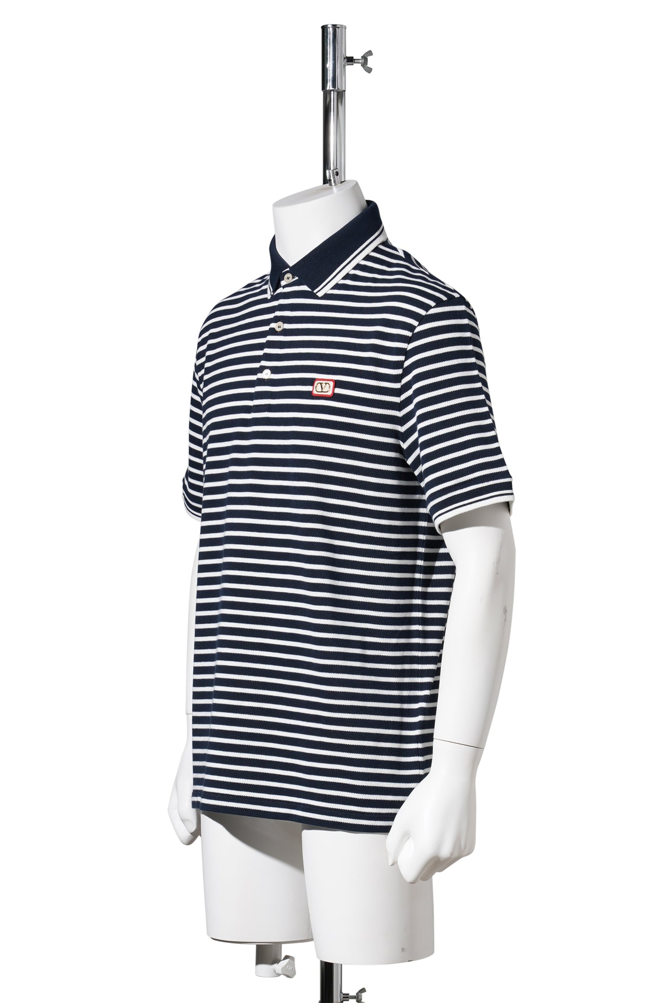 POLO JERSEY RIGATA,REG | VLOGO SIGNATURE | COTTON PIQUET / 108:BIANCO/BLU