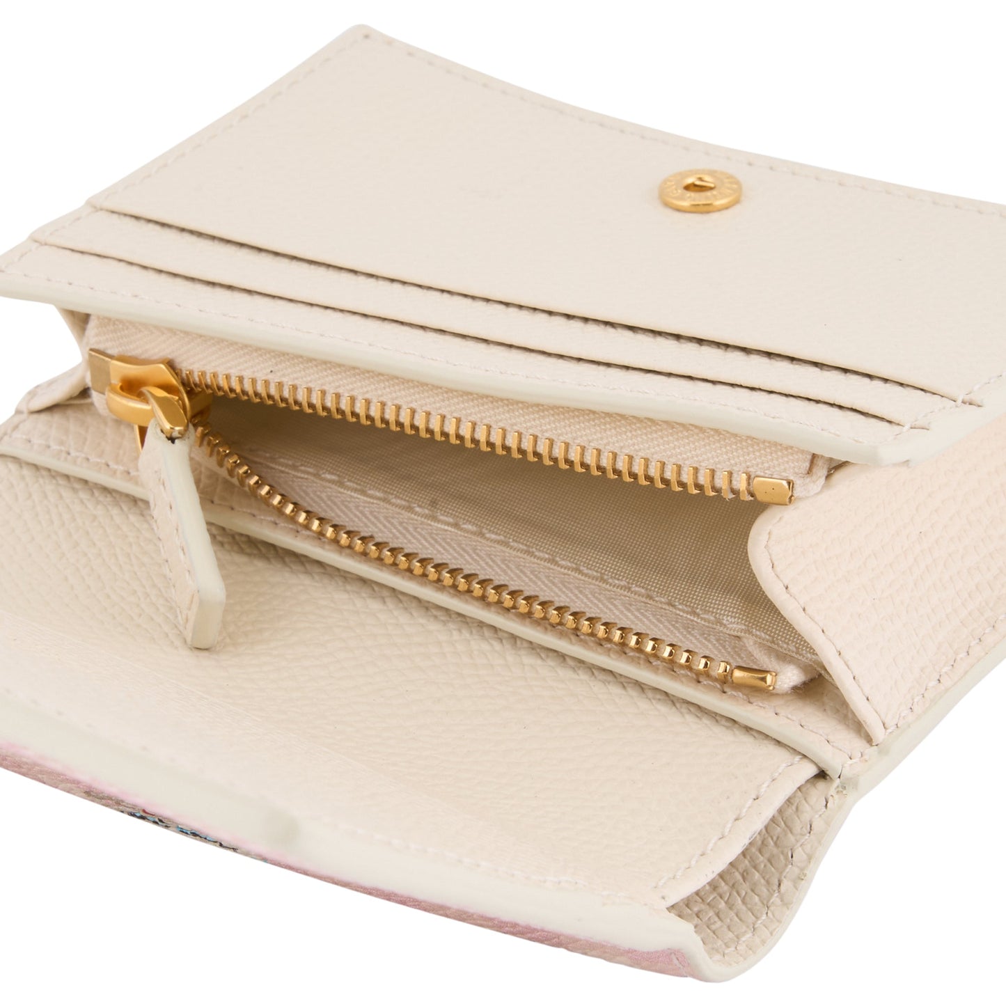 FLAP FRENCH WALLET | VLOGO SIGNATURE | VIT.SOFT GRAIN ST.VICHY LE CHAT DE LA MA / 9PK:LIGHT IVORY-ROSA-MULTICOLOR/LIGHT IVORY