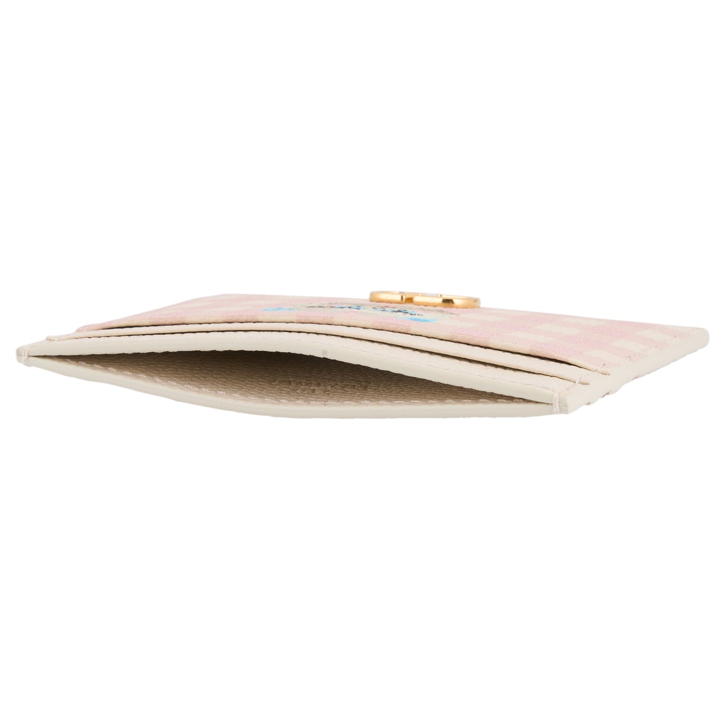 CARD HOLDER | VLOGO SIGNATURE | VIT.SOFT GRAIN ST.VICHY LE CHAT DE LA MA / 9PK:LIGHT IVORY-ROSA-MULTICOLOR/LIGHT IVORY
