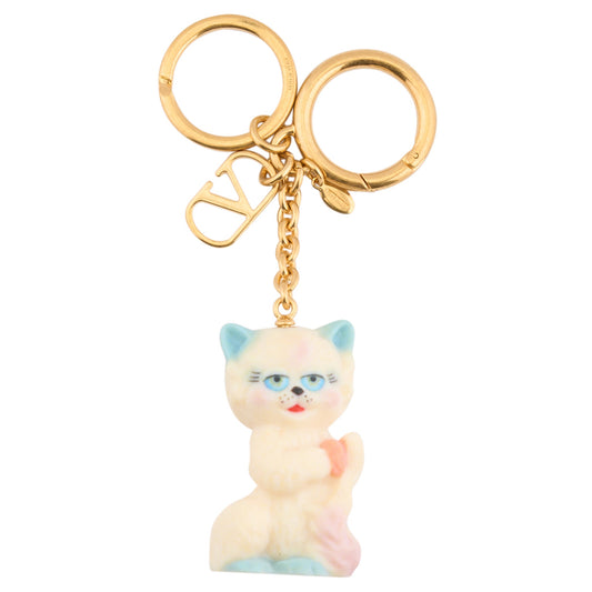 KEY RING | LE CHAT DE LA MAISON | METALLO/NYLON / 190:ANTIQUE BRASS/MULTICOLOR