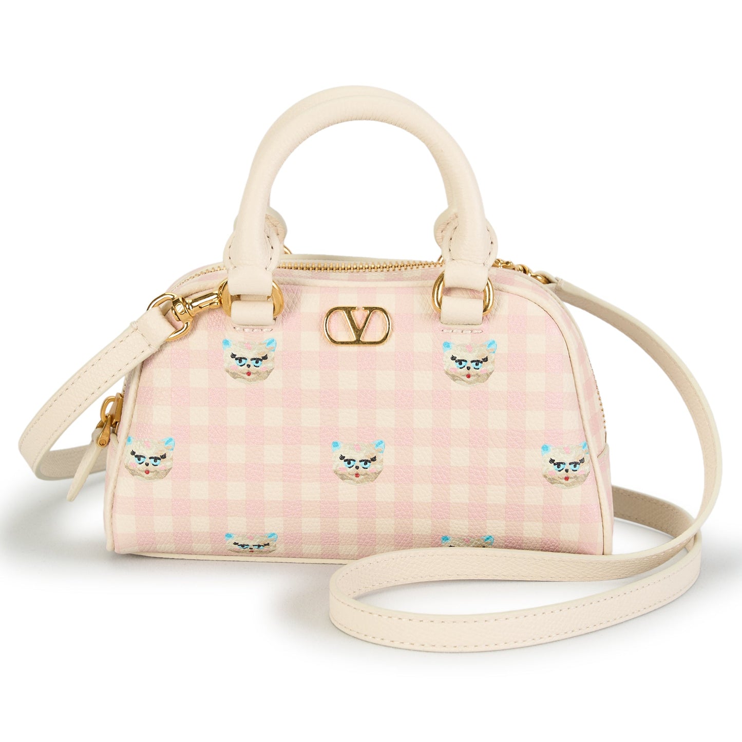 MINI DOME | VLOGO SIGNATURE | VIT.SOFT GRAIN ST.VICHY LE CHAT DE LA MA / 9PK:LIGHT IVORY-ROSA-MULTICOLOR/LIGHT IVORY