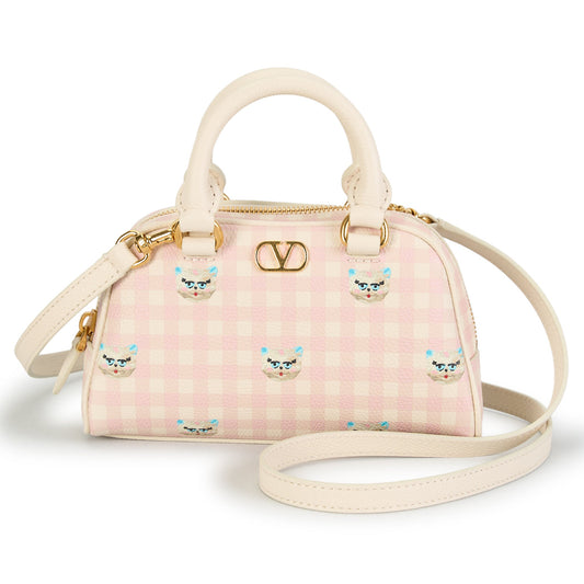 MINI DOME | VLOGO SIGNATURE | VIT.SOFT GRAIN ST.VICHY LE CHAT DE LA MA / 9PK:LIGHT IVORY-ROSA-MULTICOLOR/LIGHT IVORY