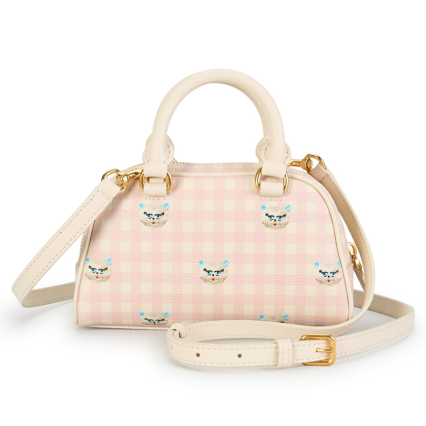 MINI DOME | VLOGO SIGNATURE | VIT.SOFT GRAIN ST.VICHY LE CHAT DE LA MA / 9PK:LIGHT IVORY-ROSA-MULTICOLOR/LIGHT IVORY