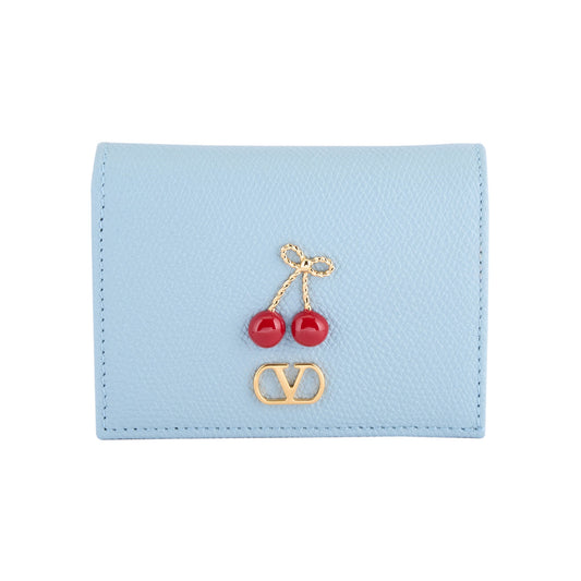 FLAP FRENCH WALLET | CHERRYFIC | VIT.SOFT GRAIN/A.BRASS LOGO-L.GOLD CHERR / ZJ4:BLU PORCELLANA