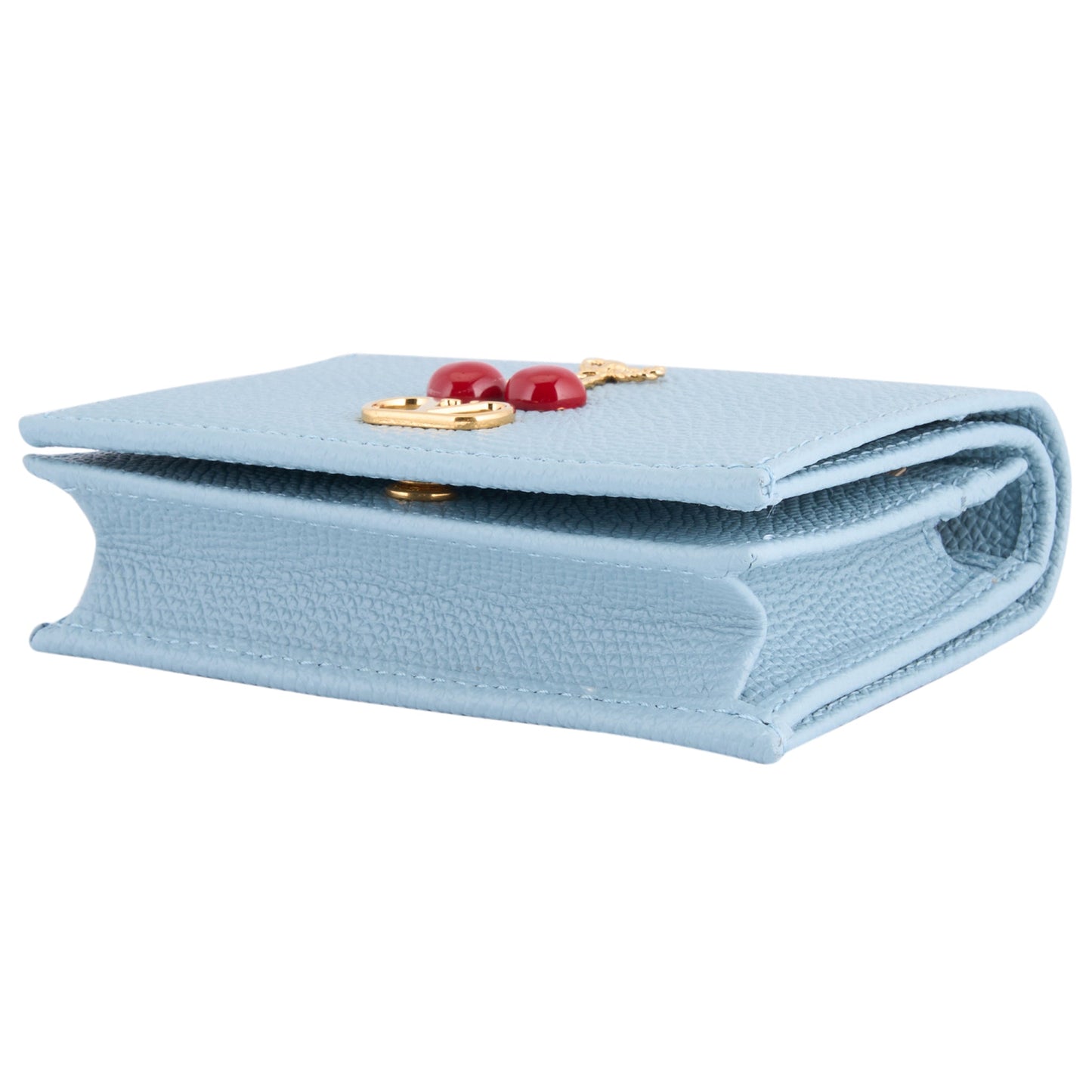 FLAP FRENCH WALLET | CHERRYFIC | VIT.SOFT GRAIN/A.BRASS LOGO-L.GOLD CHERR / ZJ4:BLU PORCELLANA