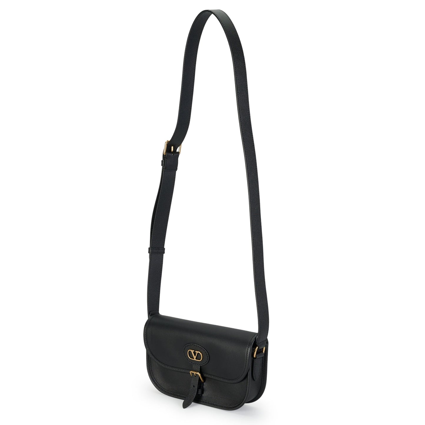 SMALL CROSS BODY BAG | ANTIBES | VIT.NAPPATO/VIT.SOFT GRAIN/A.GOLD LOGO / 0NO:NERO
