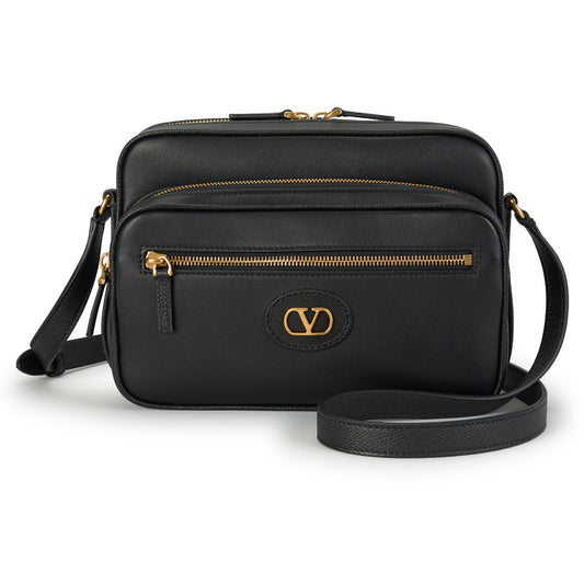 CAMERA CASE | ANTIBES | VIT.NAPPATO/VIT.SOFT GRAIN/A.GOLD LOGO / 0NO:NERO
