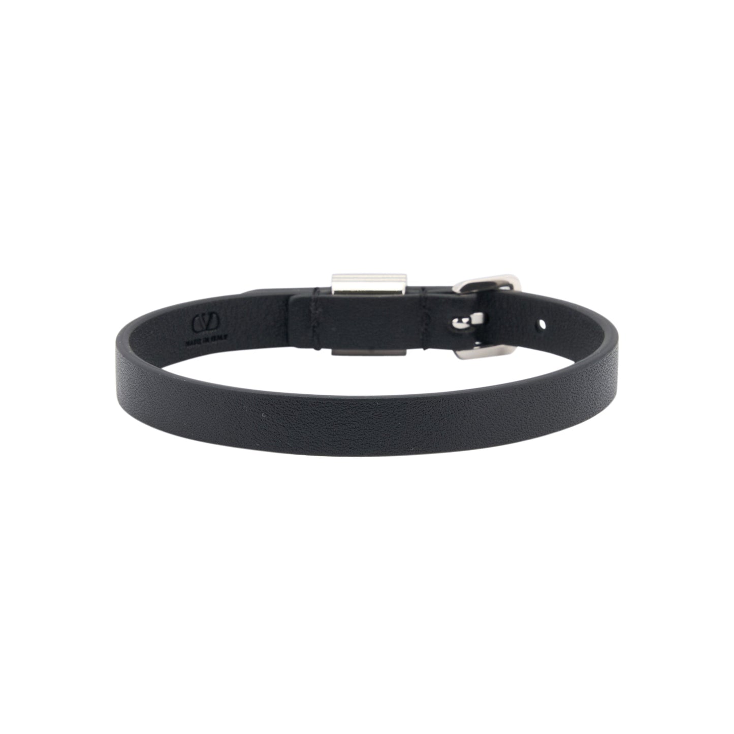 LEATHER BRACELET | ROCKSTUD | BOX CALF S./PALLADIUM STUD / 0NO:NERO