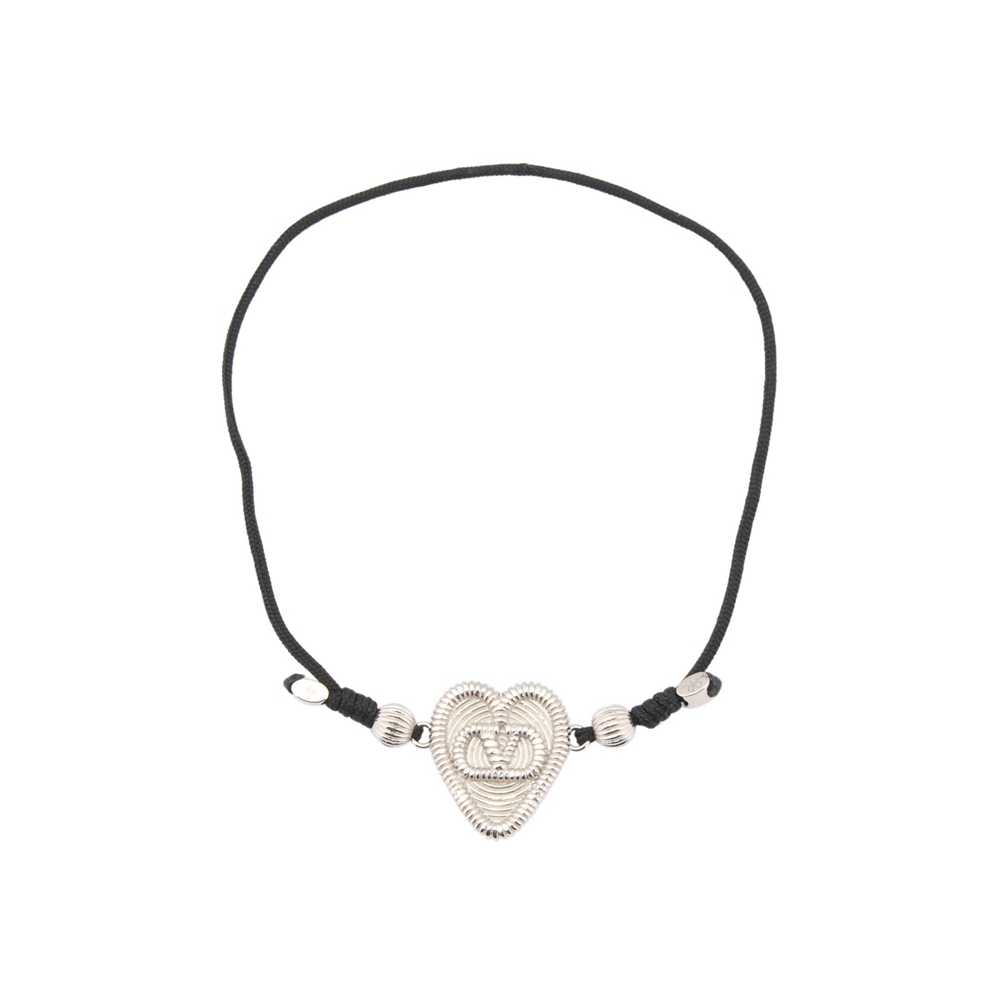 BRACELET | FIL PERDU | CORDA/VINTAGE PALLADIUM STRIPE LOGO / 0NO:NERO