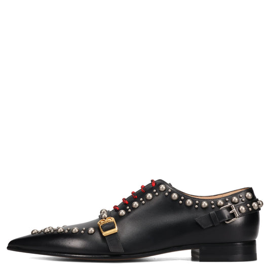 DERBY | VALENTINO GARAVANI MOCKERS | T. 25 | VITELLO/A.SILVER-A.BRASS MIX ROUND STUDS / 0NO:NERO
