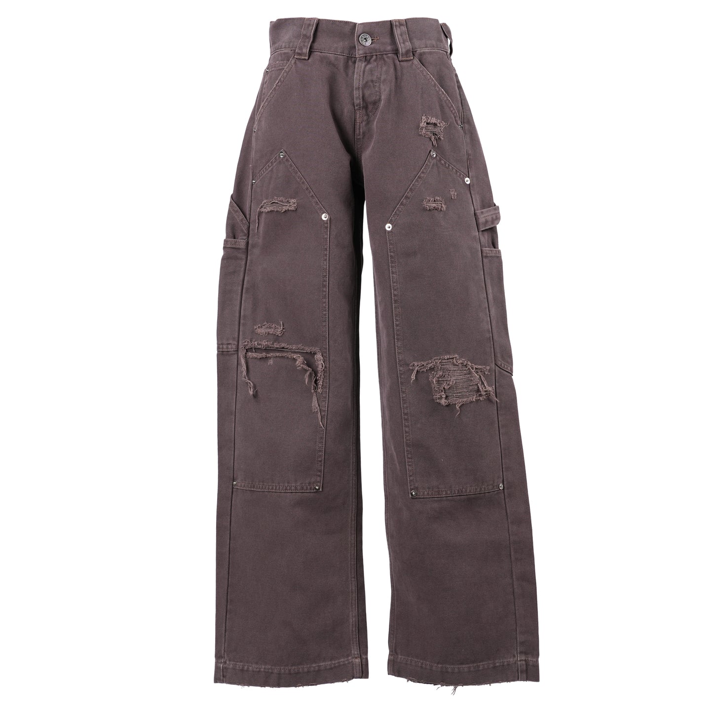 WOMEN WORKWEAR PANTS WOVEN / DARK BROWN