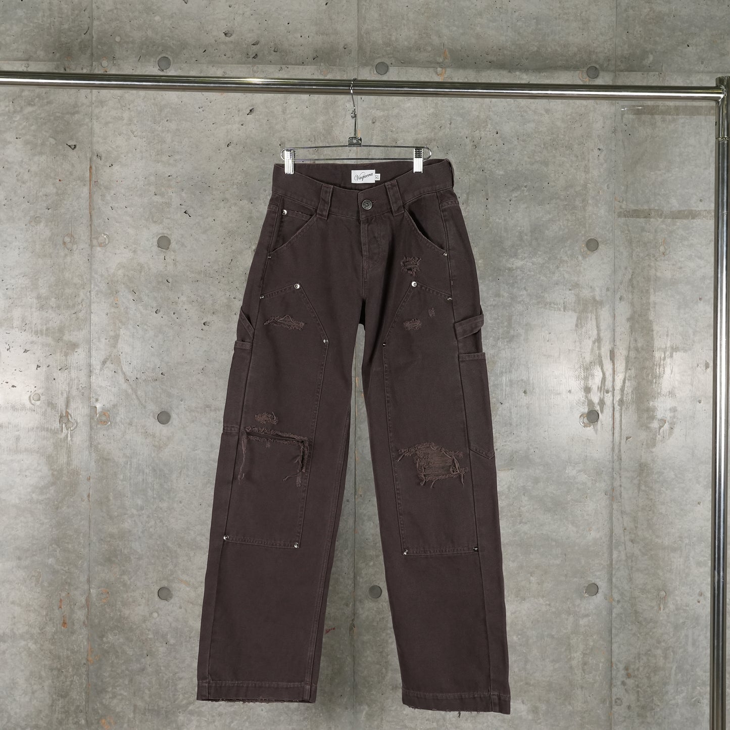 WOMEN WORKWEAR PANTS WOVEN / DARK BROWN