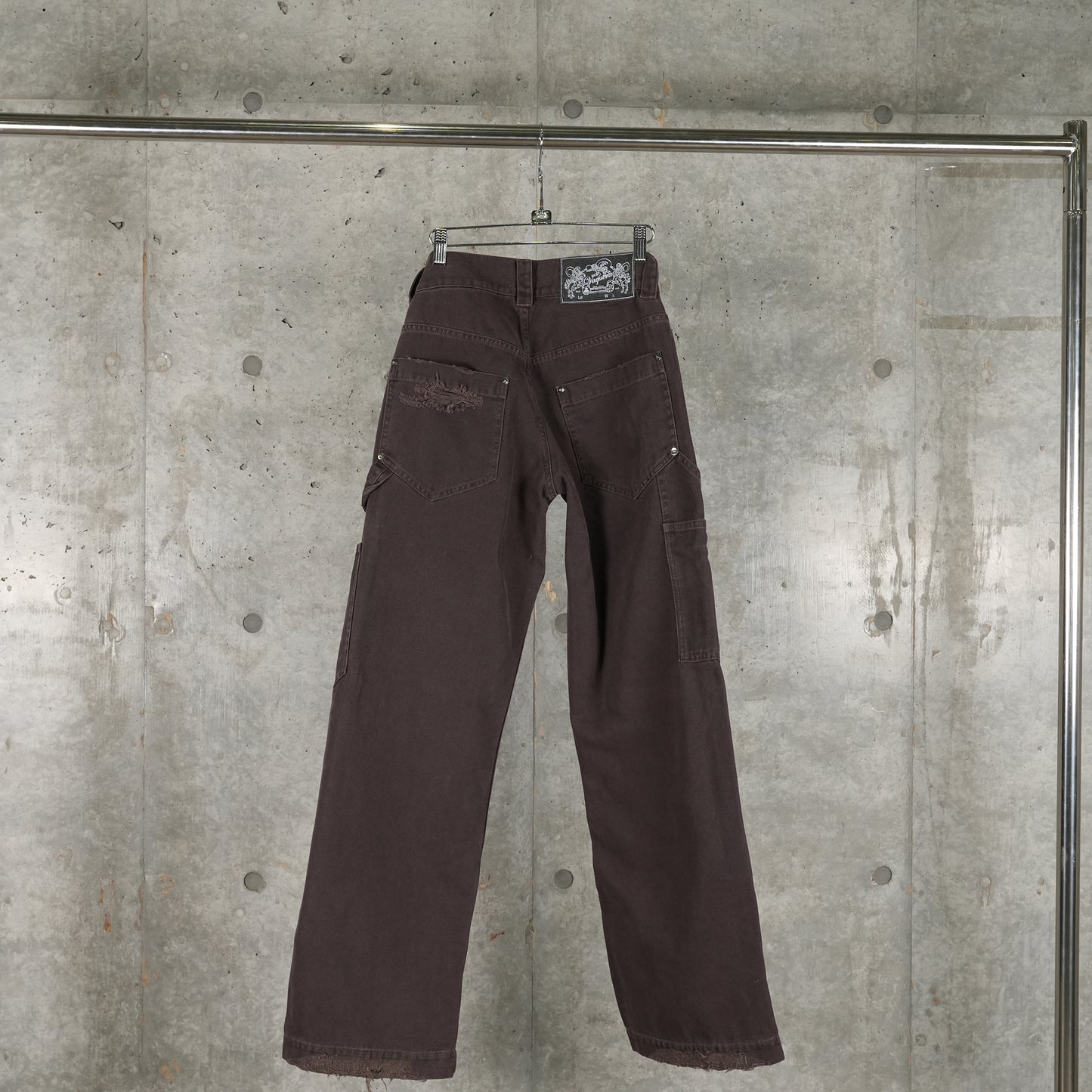 WOMEN WORKWEAR PANTS WOVEN / DARK BROWN