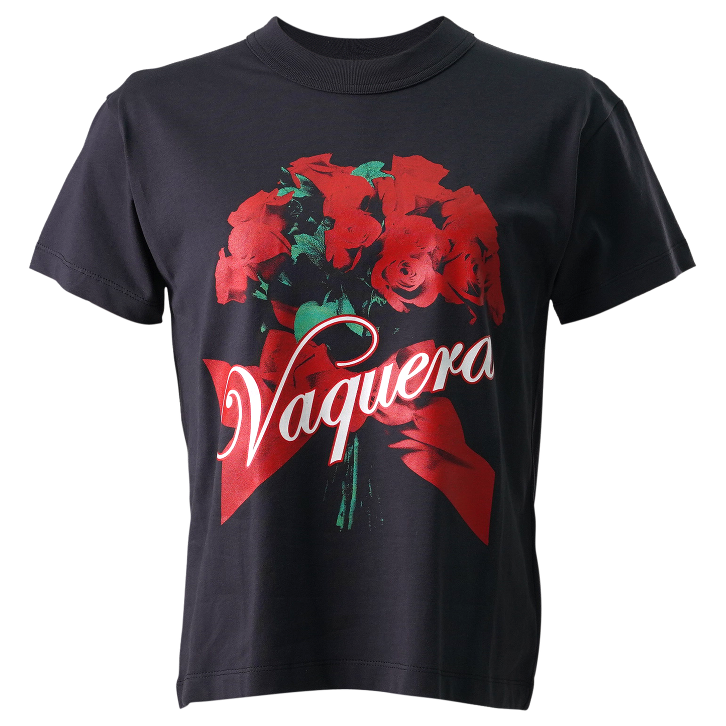 WOMEN ROSE BOUQUET T SHIRT WOVEN / FADED BLACK