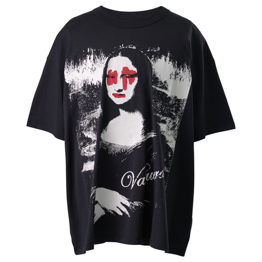 WOMEN MONA LISA W DIAMONDS OVERSIZED T SHIRT WOVEN / FADED BLACK