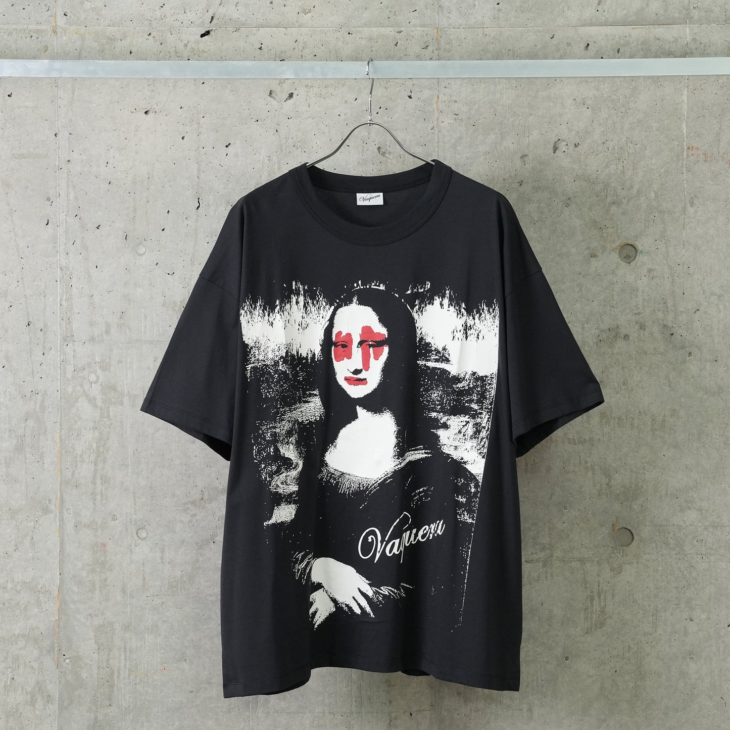 WOMEN MONA LISA W DIAMONDS OVERSIZED T SHIRT WOVEN / FADED BLACK