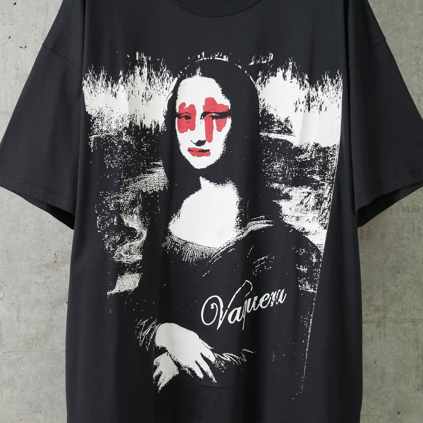 WOMEN MONA LISA W DIAMONDS OVERSIZED T SHIRT WOVEN / FADED BLACK