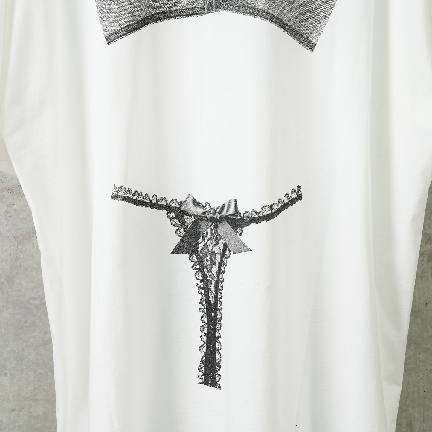 WOMEN LINGERIE TROMPE L'OEIL TALL TEE WOVEN / OFF WHITE