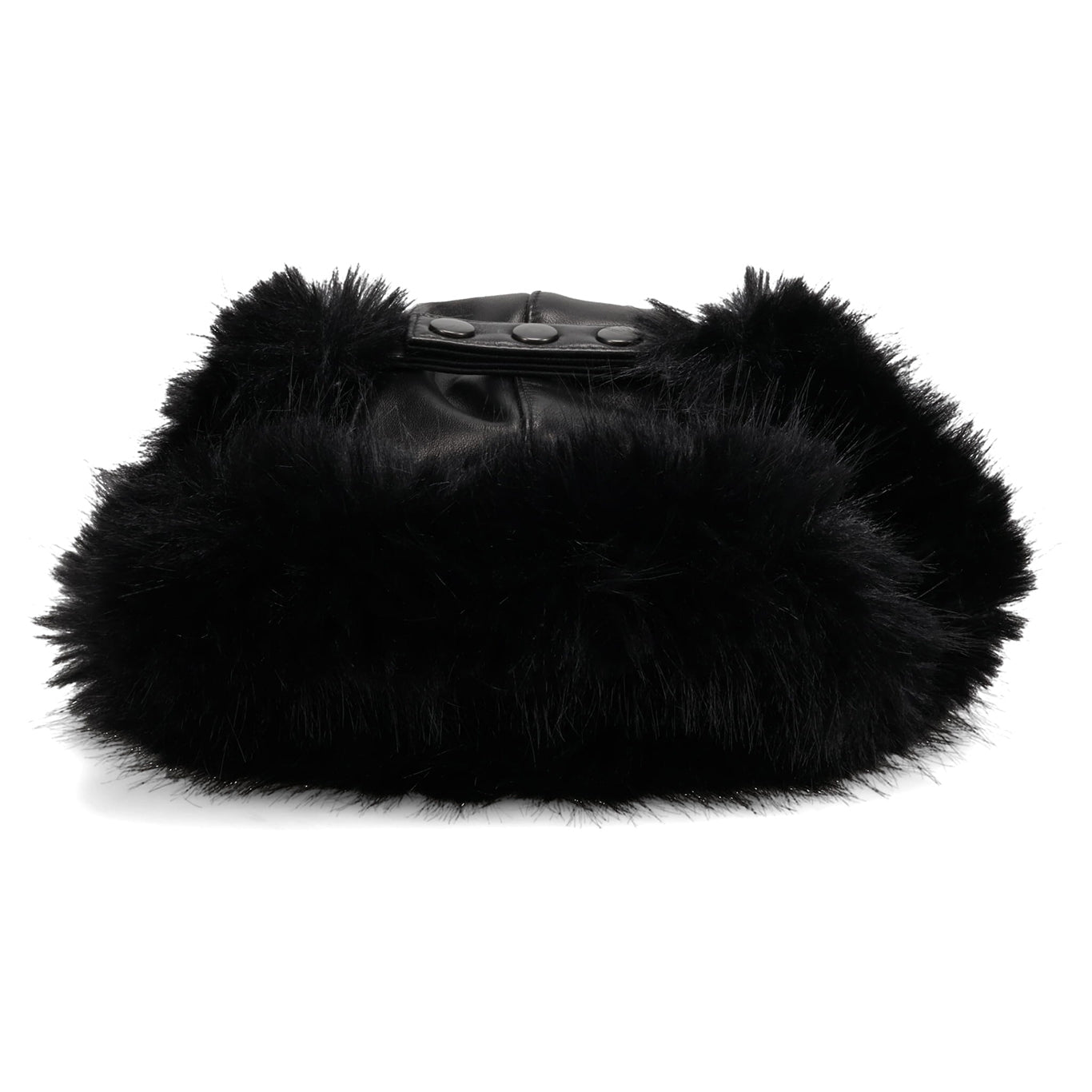 WOMEN TRAPPER HAT LEATHER / BLACK