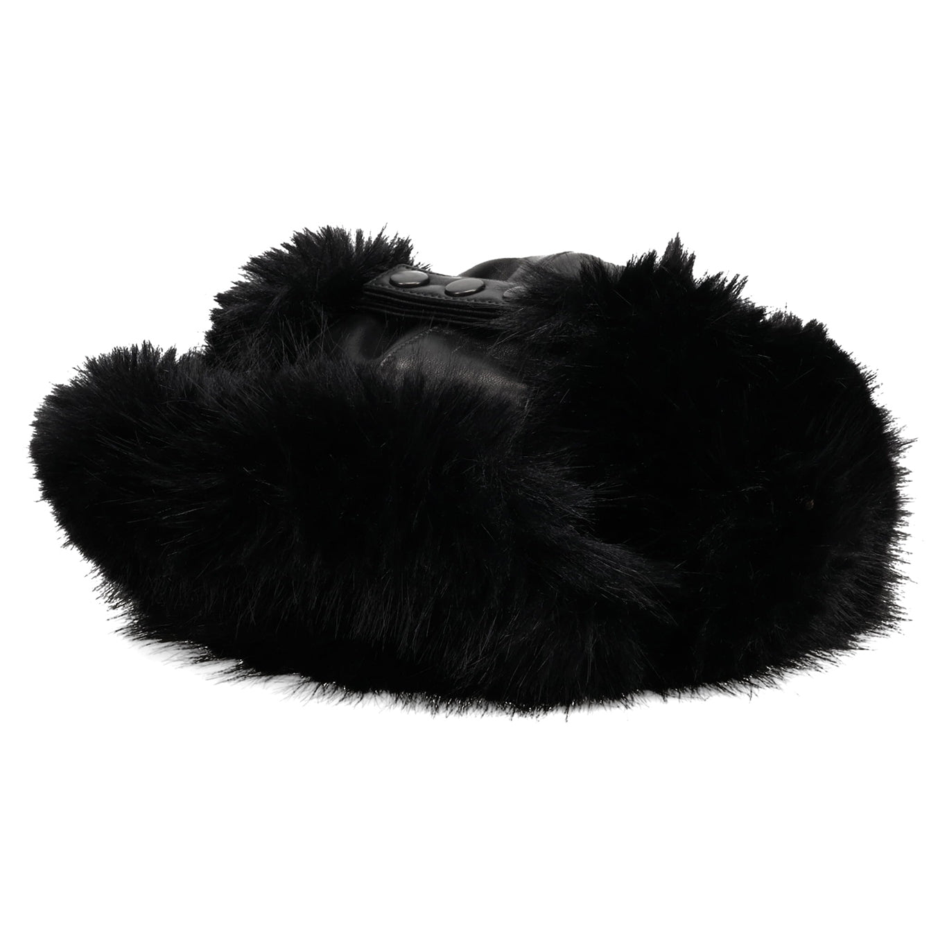 WOMEN TRAPPER HAT LEATHER / BLACK