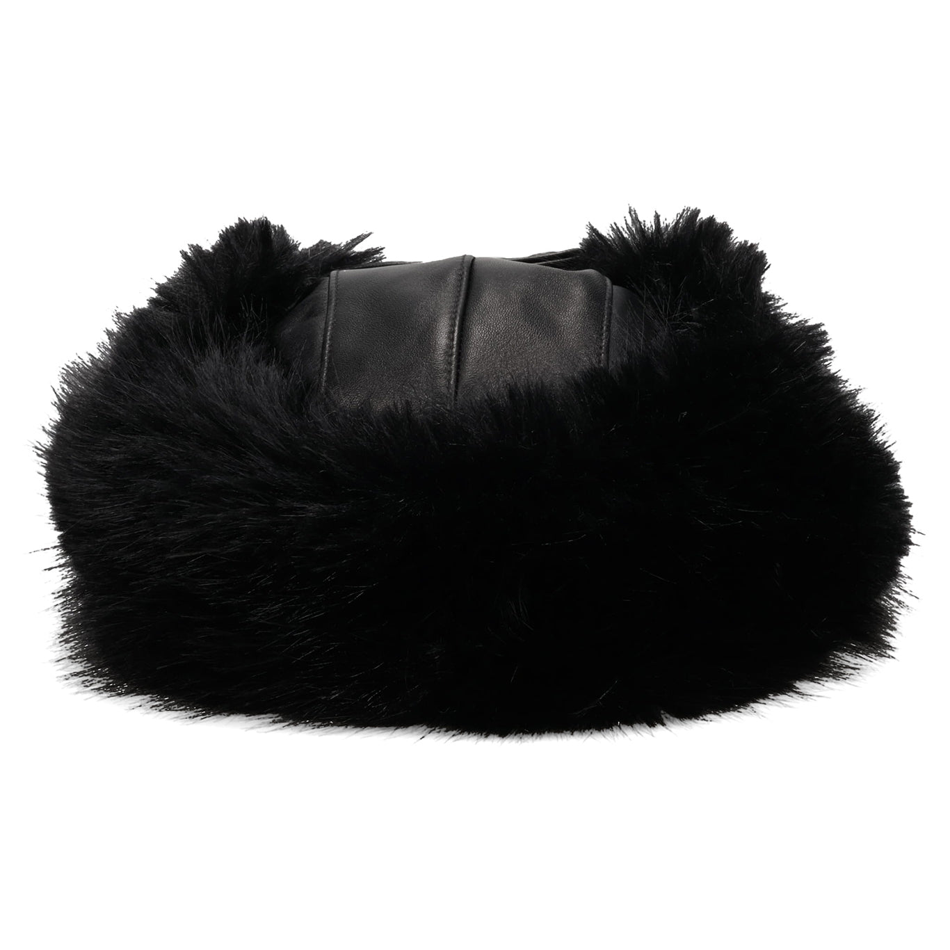 WOMEN TRAPPER HAT LEATHER / BLACK