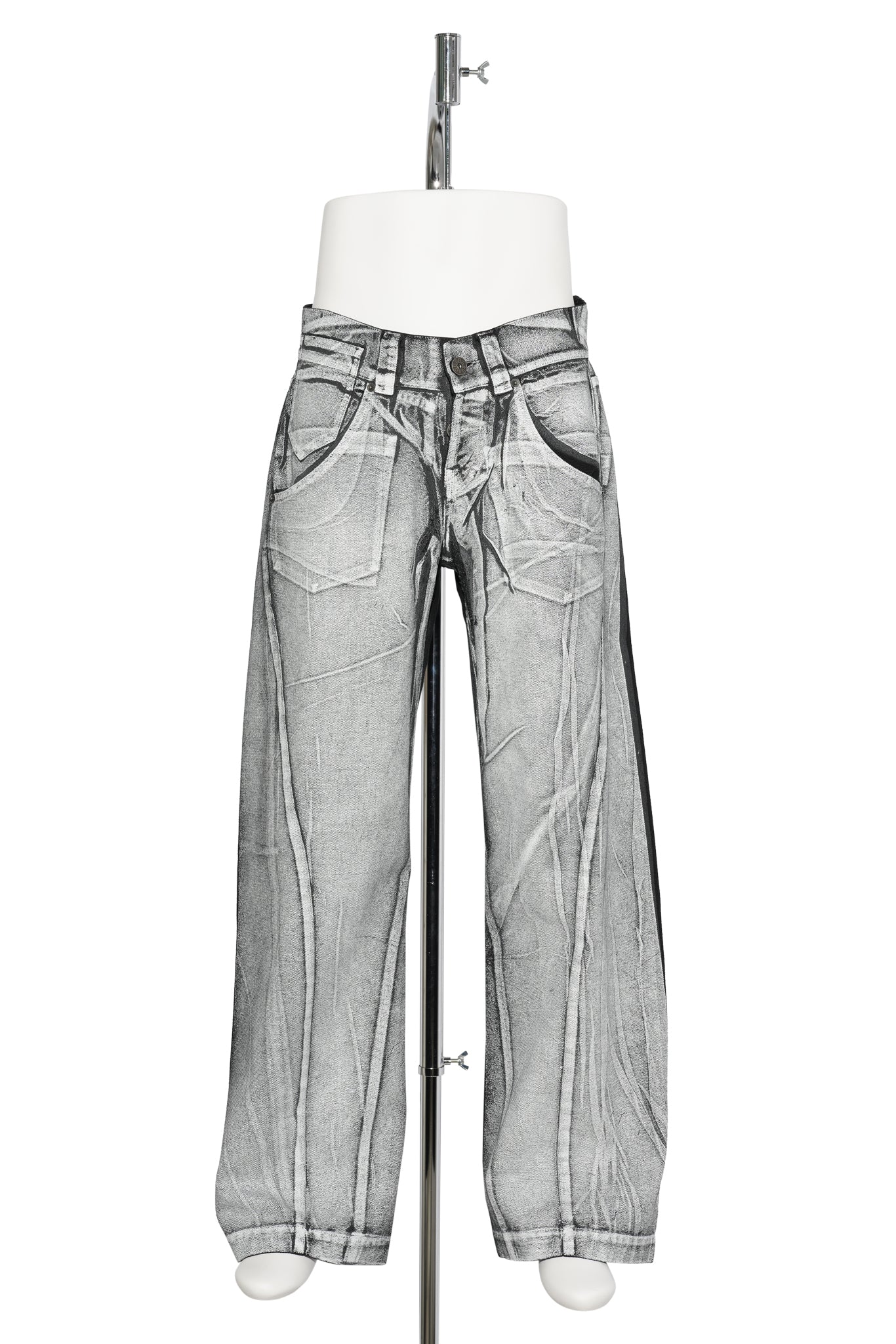 WOMEN PAINTED WORKWEAR PANTS WOVEN / BLACK