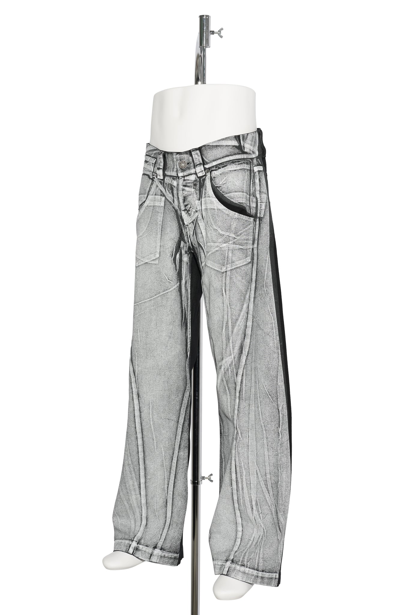 WOMEN PAINTED WORKWEAR PANTS WOVEN / BLACK