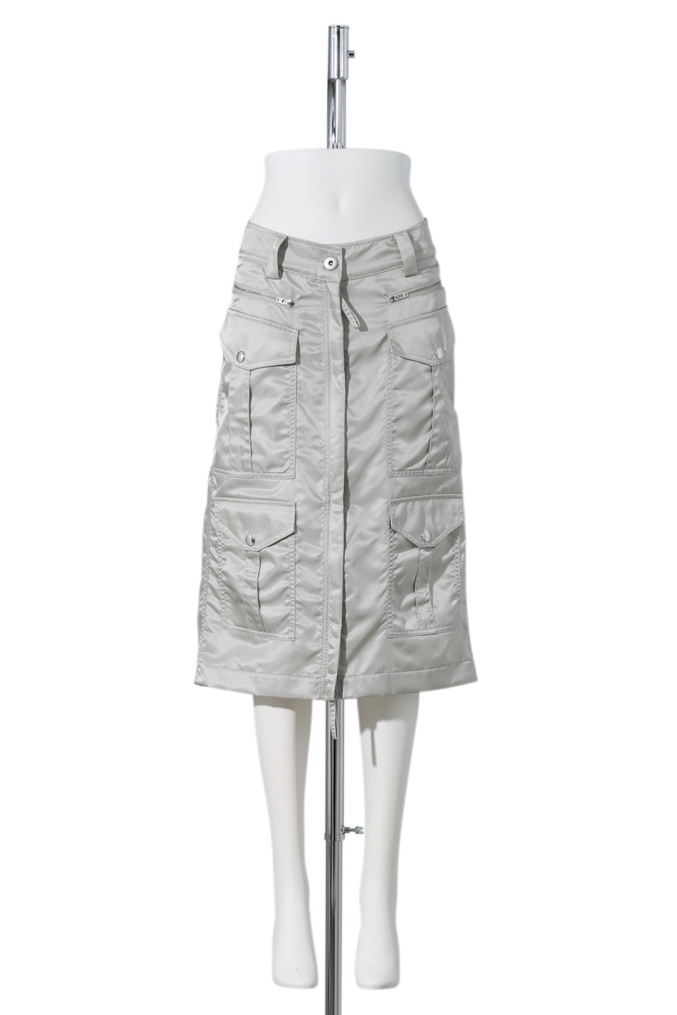 WOMEN AVIATOR CARGO SKIRT WOVEN / LIGHT GREY