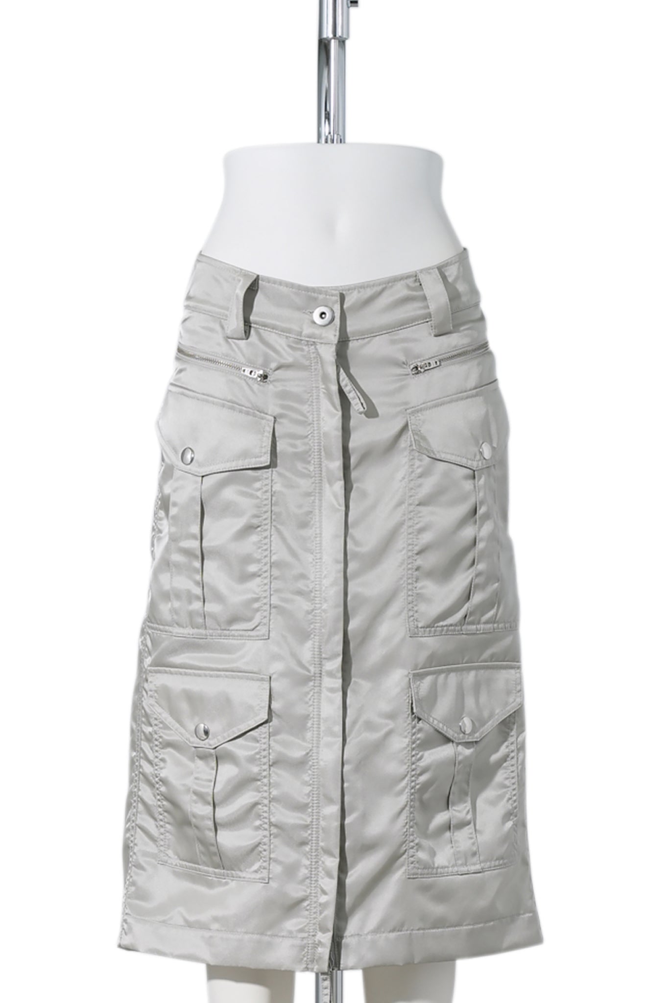 WOMEN AVIATOR CARGO SKIRT WOVEN / LIGHT GREY
