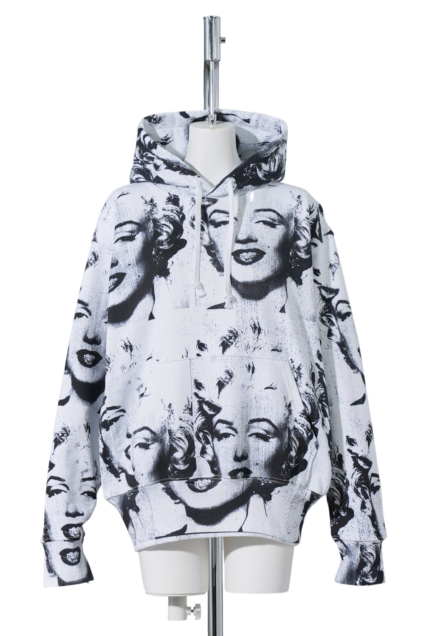 WOMEN MARILYN HOODIE KNIT / WHITE PRINT