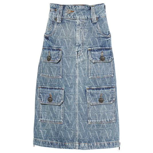 WOMEN DENIM SKIRT WOVEN / BLUE