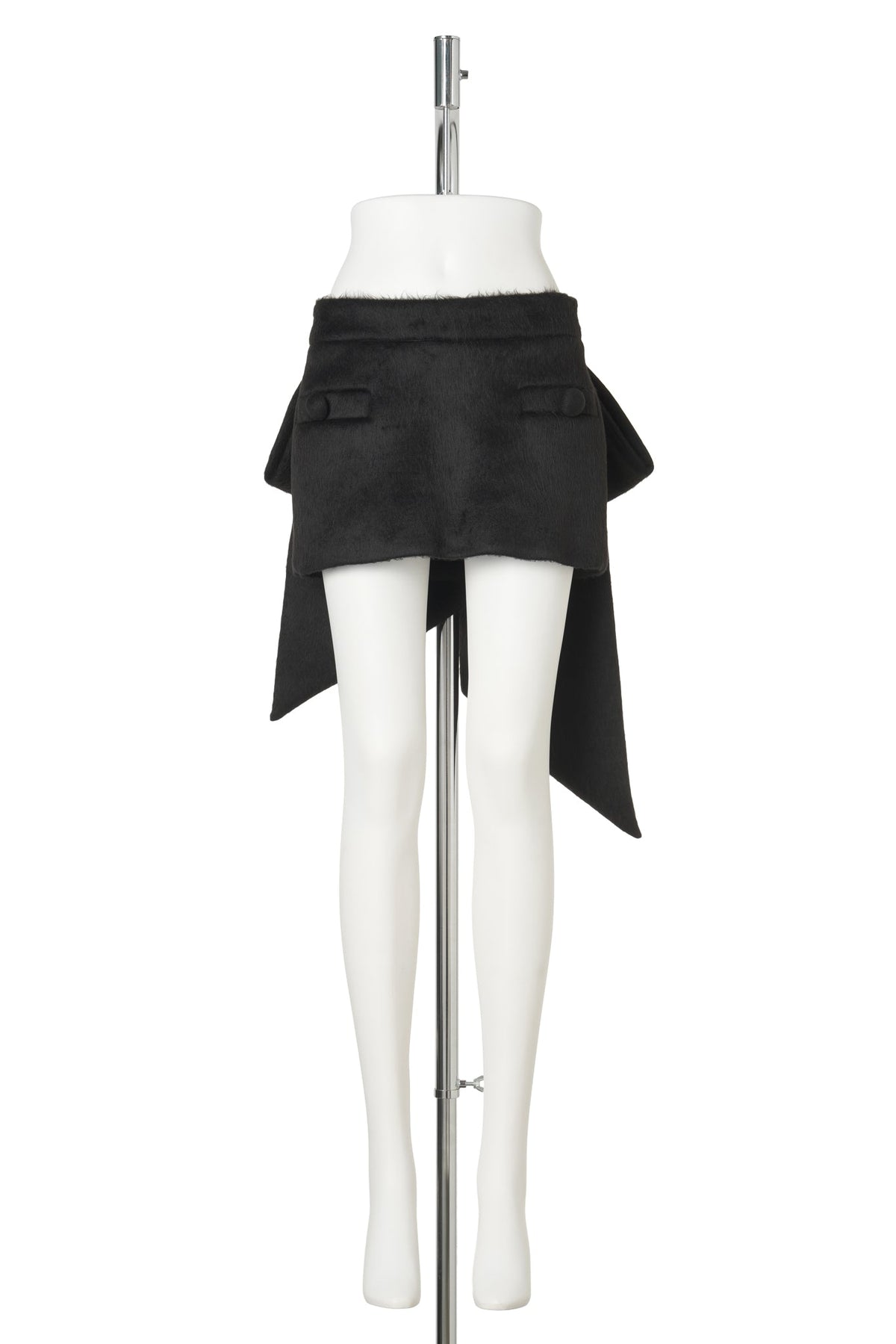 WOMEN NEOPRENE BOW SKIRT / BLACK