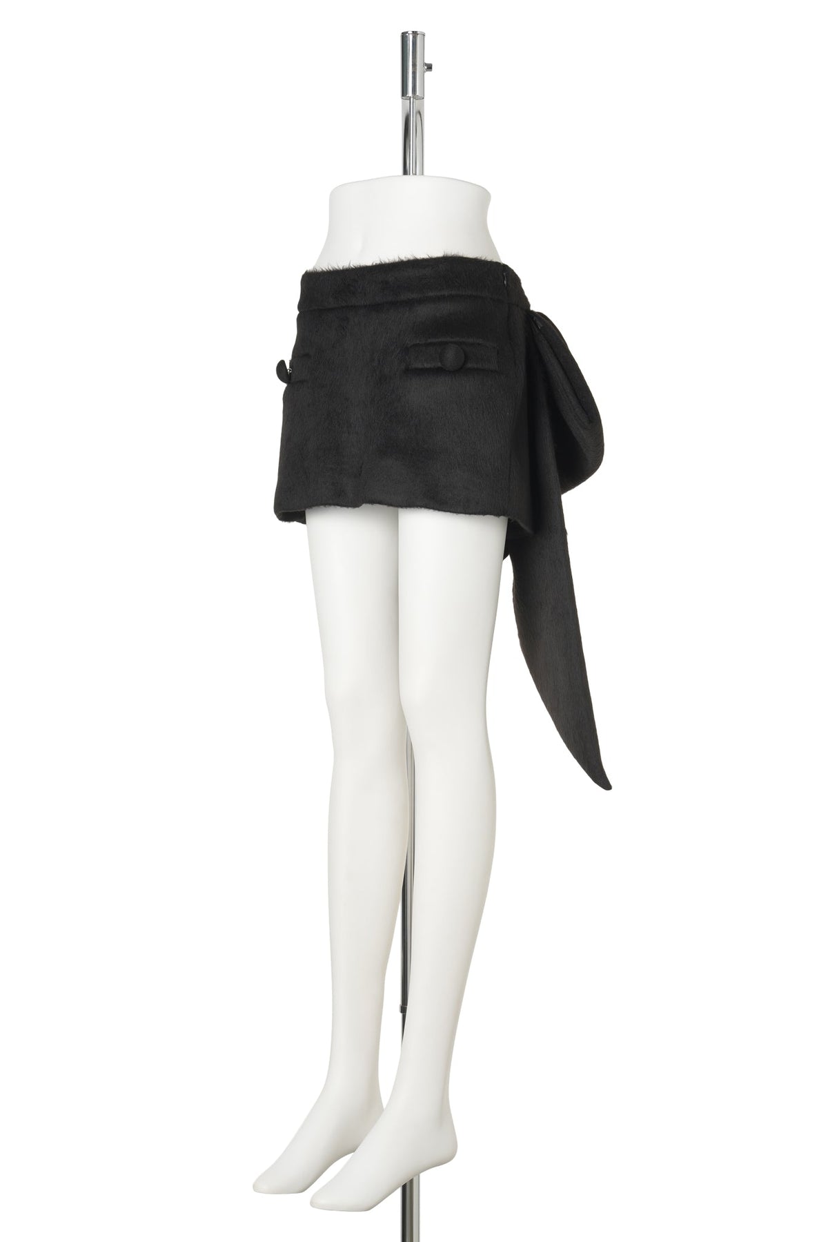 WOMEN NEOPRENE BOW SKIRT / BLACK