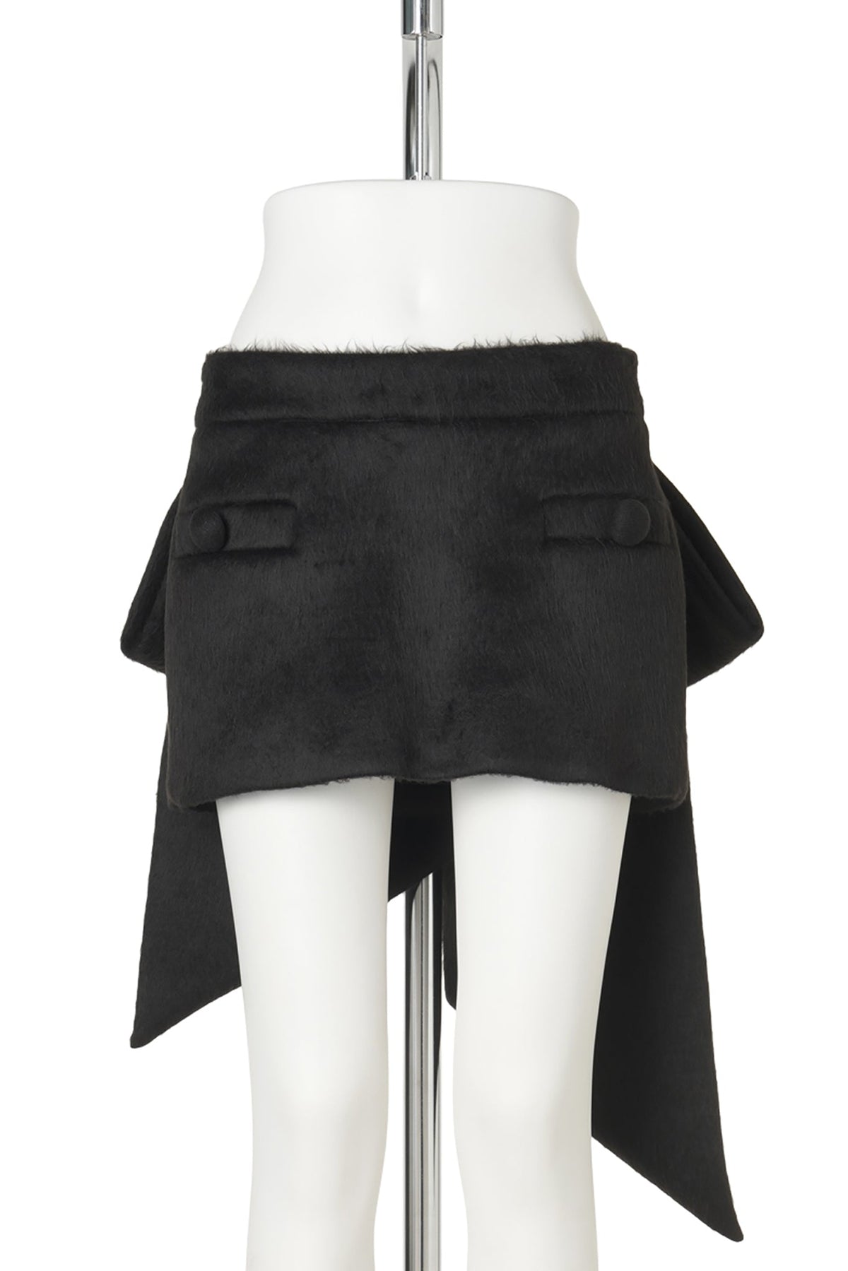 WOMEN NEOPRENE BOW SKIRT / BLACK